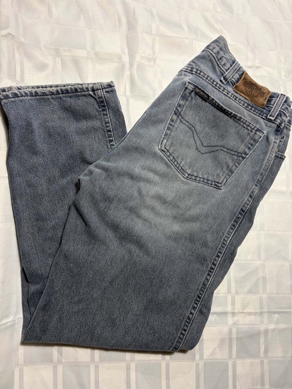 Harley-Davidson Men's Faded Light Grey Relaxed Jeans
